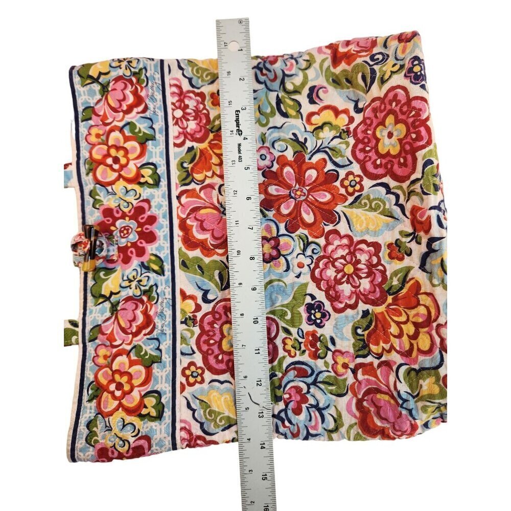 Vera Bradley Quilted Floral Tote Bag With Button Closure - Picture 7 of 14